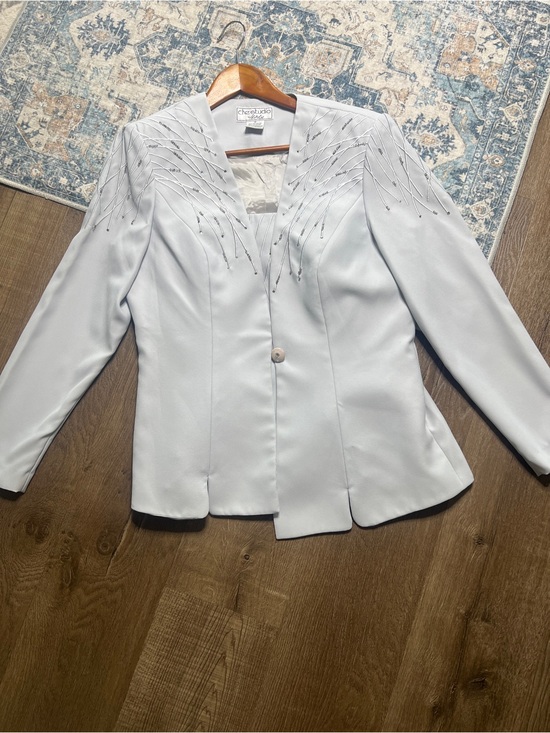 Che studio Jackets & Blazers - Che Studio Light Silver Embroidered Blazer 2 piece Vintage